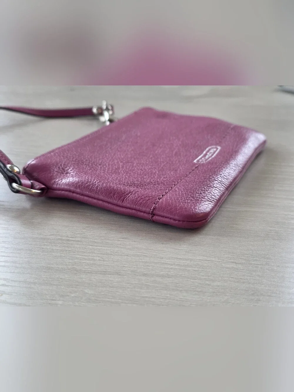 COACH Leather Wristlet Pouch